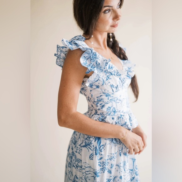 Tropical Ruffle Midi Dress - Picture 3 of 8